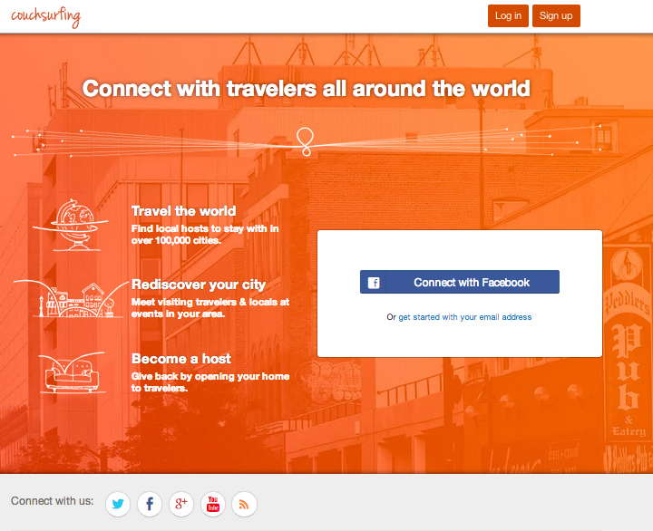 CouchSurfing.org Homepage Couch Surfing