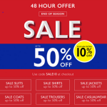 Moss Bross Summer sale