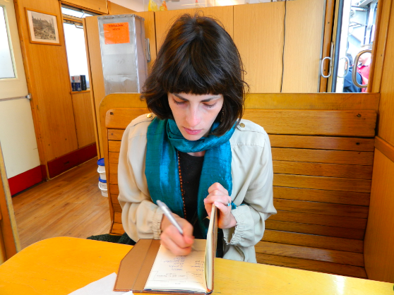 Liila taking notes before we leave Road trip in Sicily