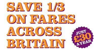 1/3 off rail fares Travelling Cheaply Across the UK